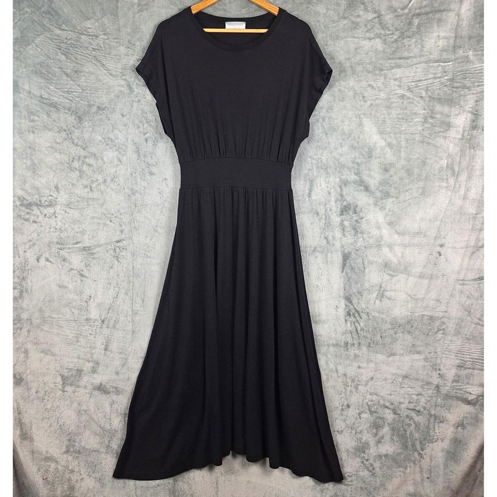 Modern Citizen Dress Large Black Midi Capsule Minimalist Cinch Waist Casual